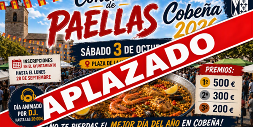 Concurso de Paellas 2026 se ha aplazado al 10 de octubre.