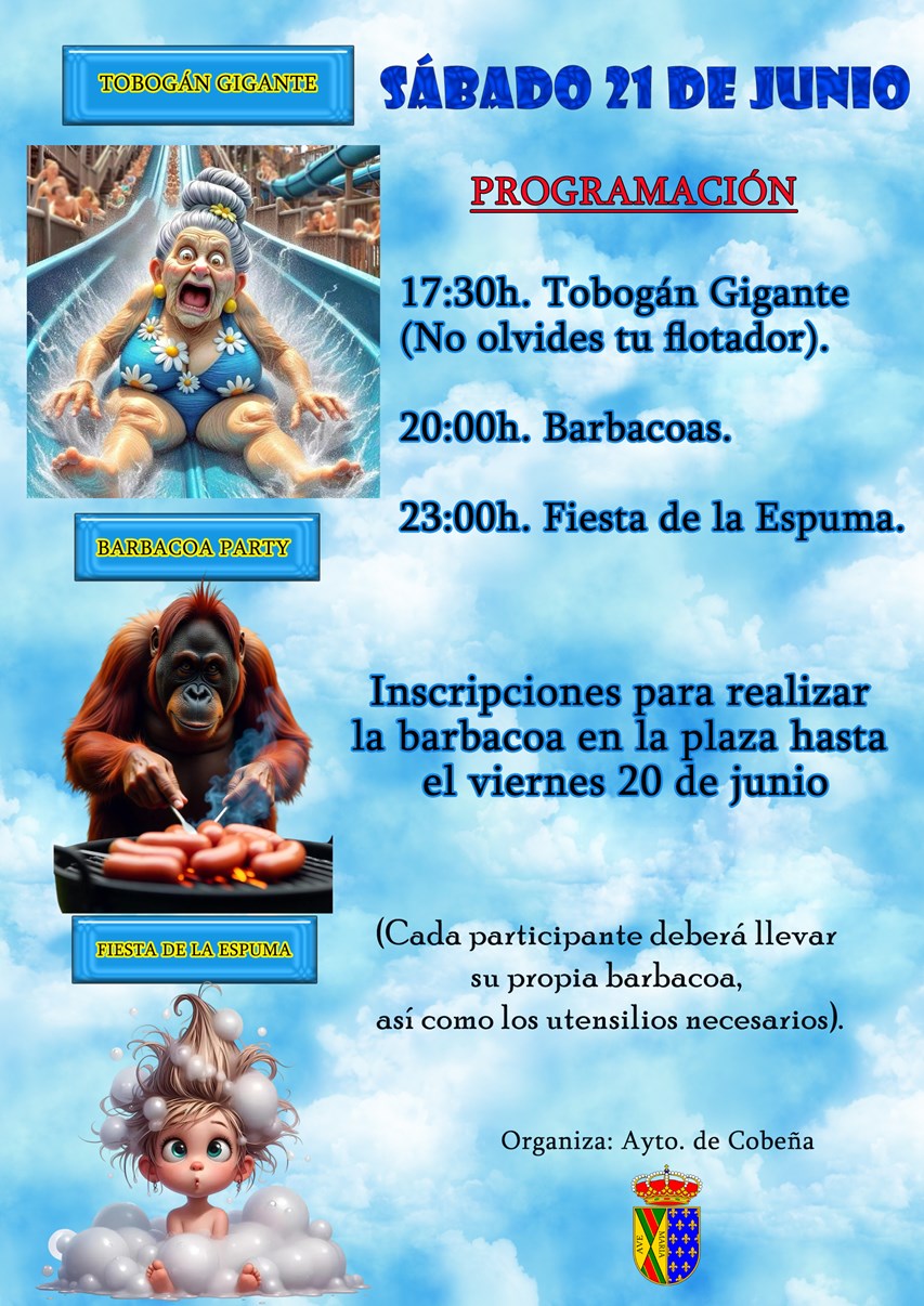 Barbacoa Party - Tobogán Gigante - Fiesta de la Espuma