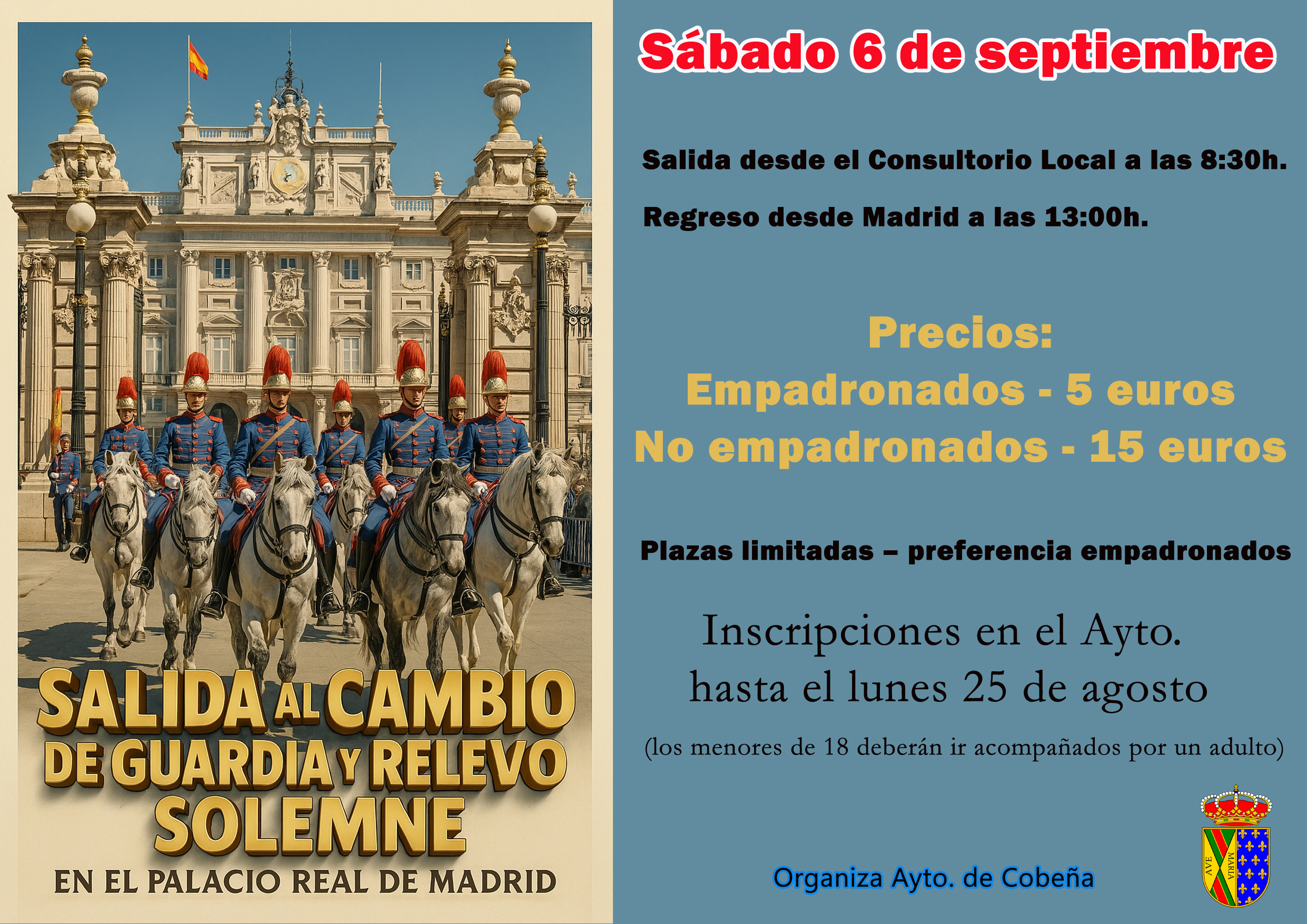 Salida a Madrid para ver el Cambio de Guardia en el Palacio Real | Septiembre 2025