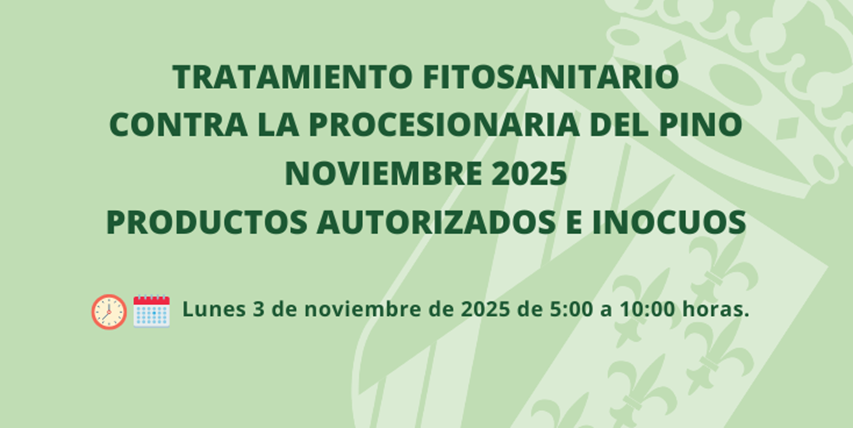 Tratamiento fitosanitario Cobeña el 3 de noviembre para combatir la procesionaria del pino
