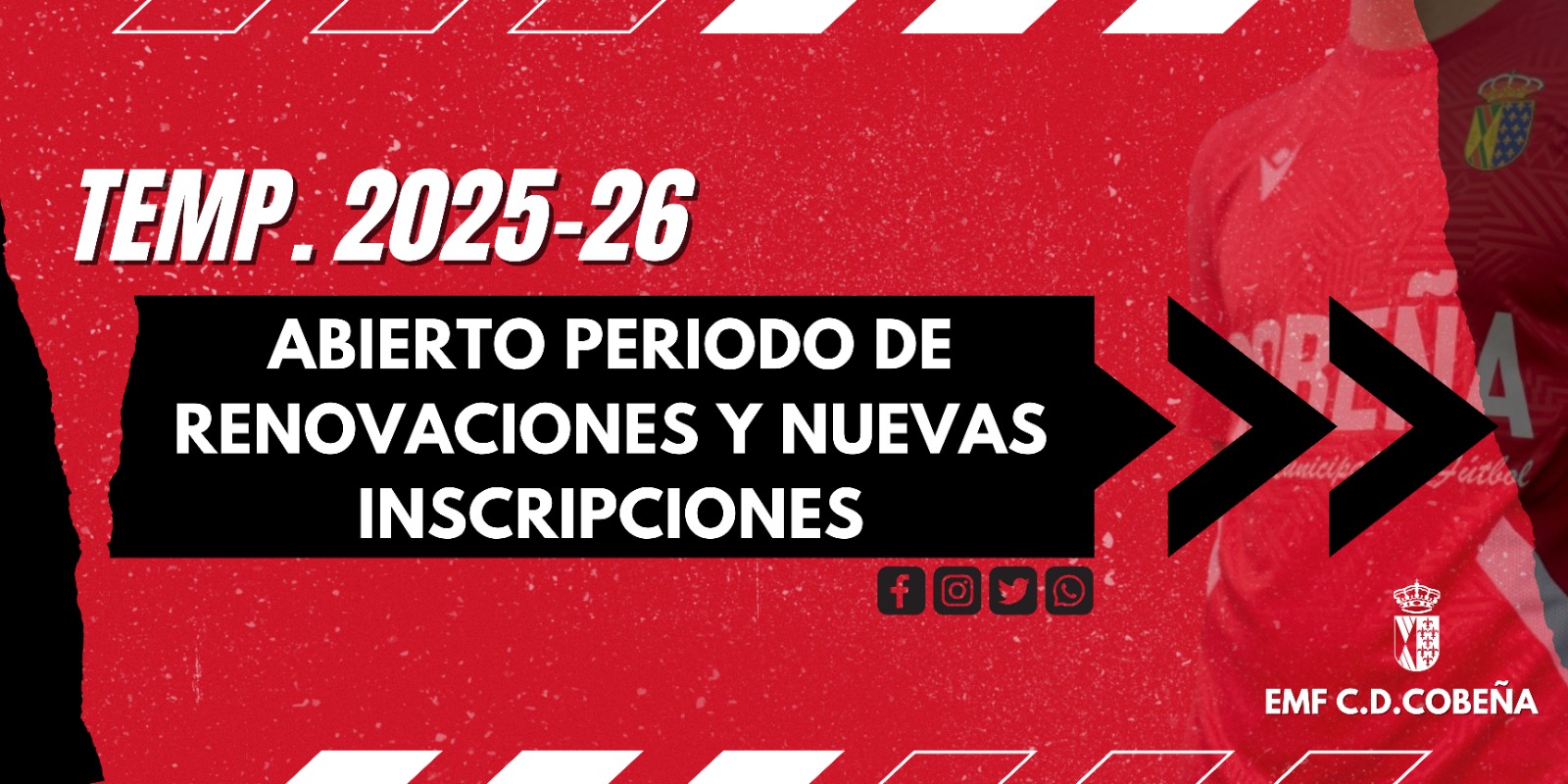 Comienza el período de renovaciones e inscripciones en Escuela Municipal de Fútbol de Cobeña para la temporada 2025-2026.
