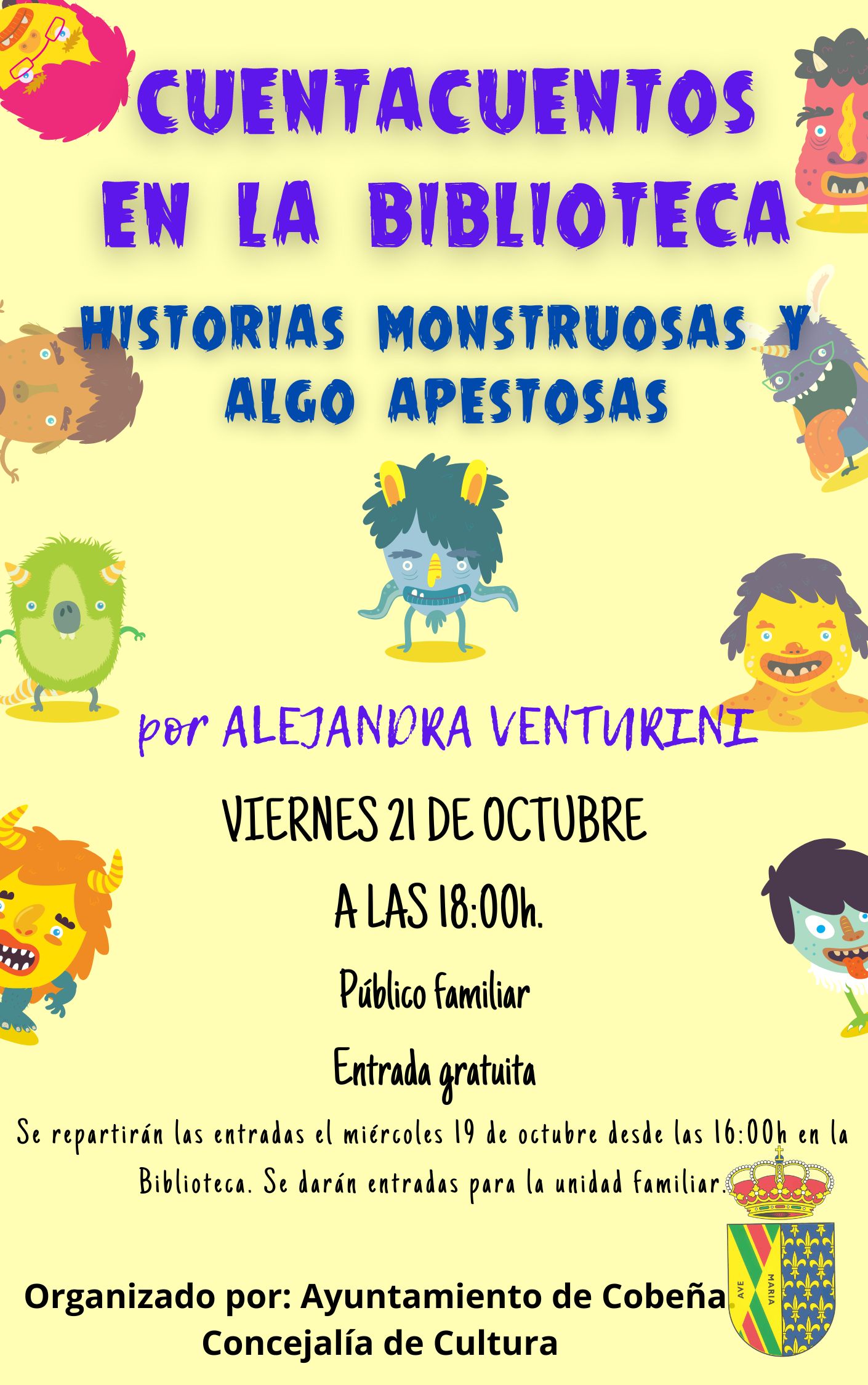 Cuentacuentos en la Biblioteca "Historias Monstruosas Algo Apestosas" | Octubre 2022