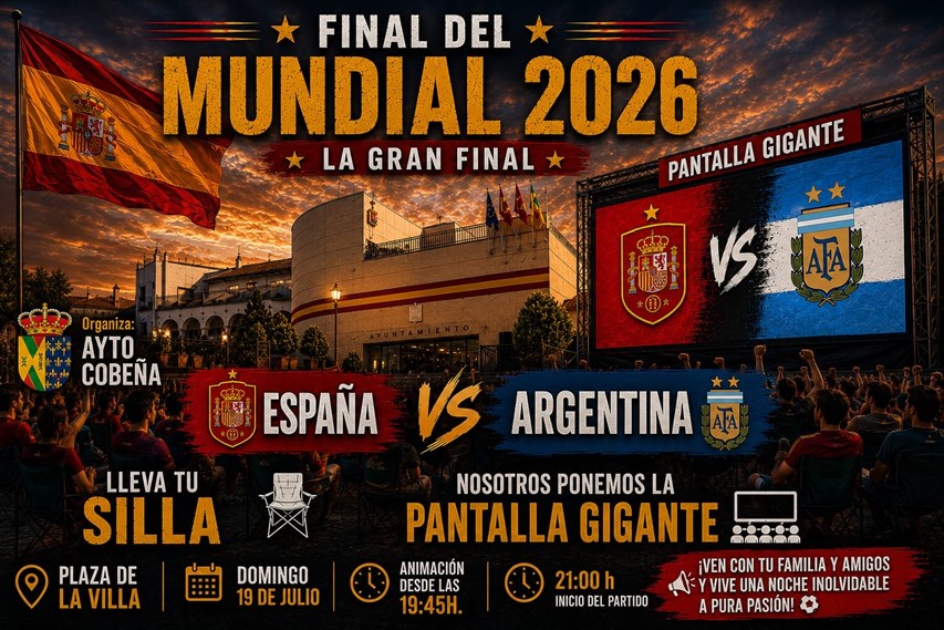 La Gran Final en Pantalla Grande en la Plaza de la Villa de Cobeña.