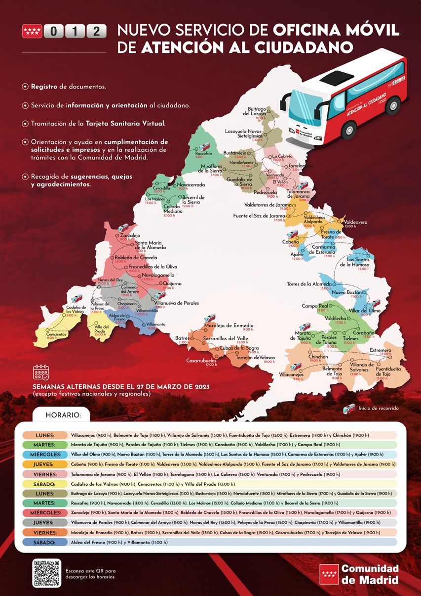Oficina Movil de Atención al Ciudadano de la Comunidad de Madrid | 2024