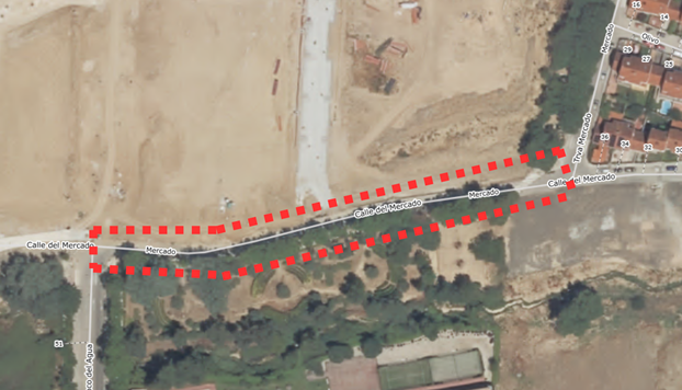 Cortes en la calle Mercado por obras. Junio 2026