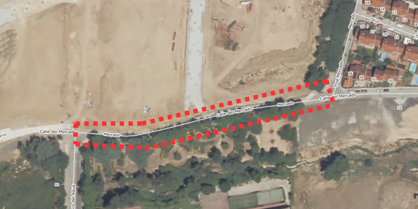 Cortes en la calle Mercado por obras. Junio 2026