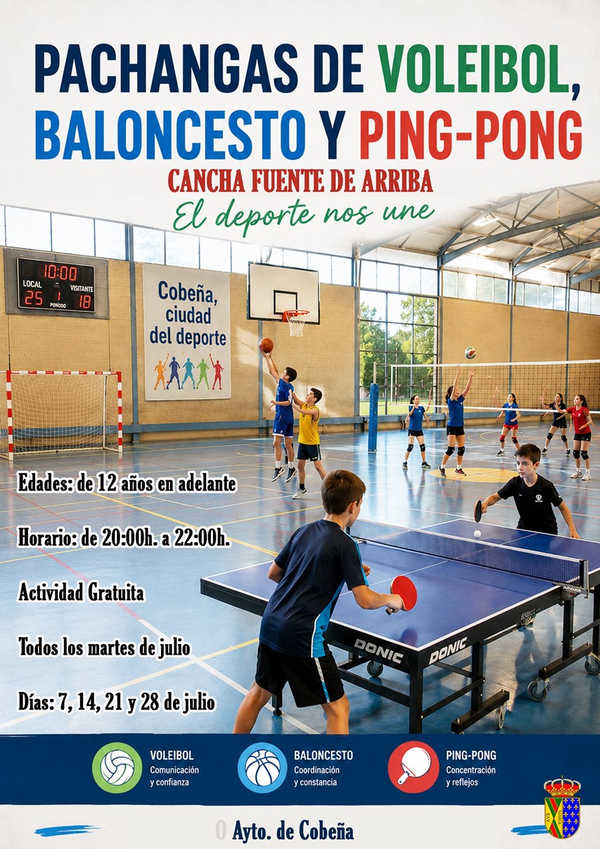 Pachangas de Baloncesto, Ping Pong y Voley | Verano 2026
